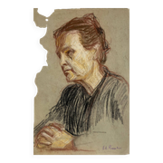 Tableau study Pastel Ed. Pannetier (1884-1965) Portrait