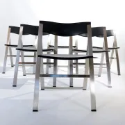 Set of six P08 folding chairs by Justus Kolberg for Tecno, Italy