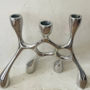 Vintage aluminium cast iron candlestick