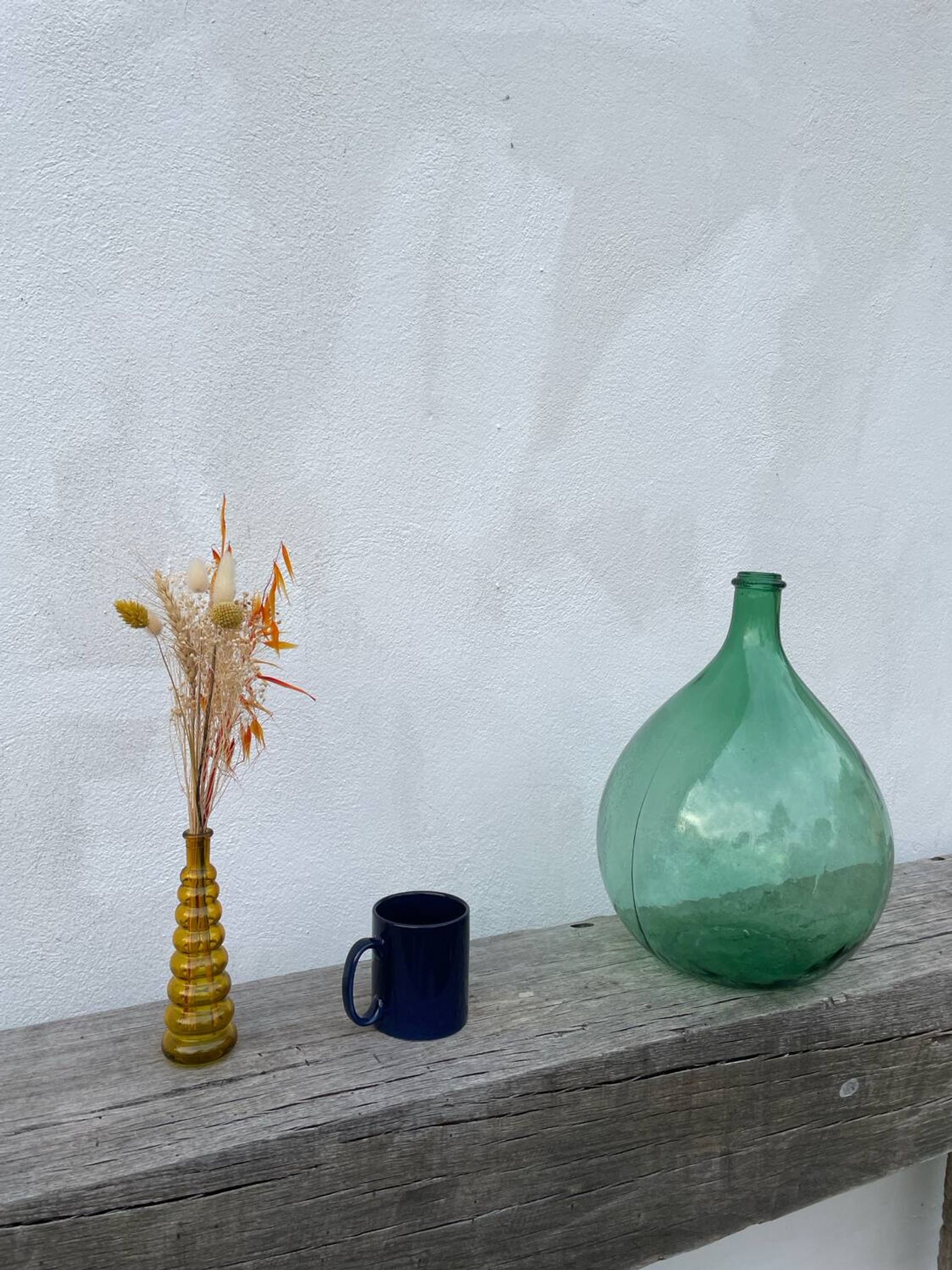Grande dame Jeanne en verre vert
