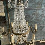 Bronze and crystal hot air balloon chandelier