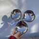 Silver-plated metal clover-shaped trinket dish or tray