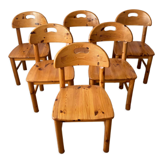 6 style pine chairs