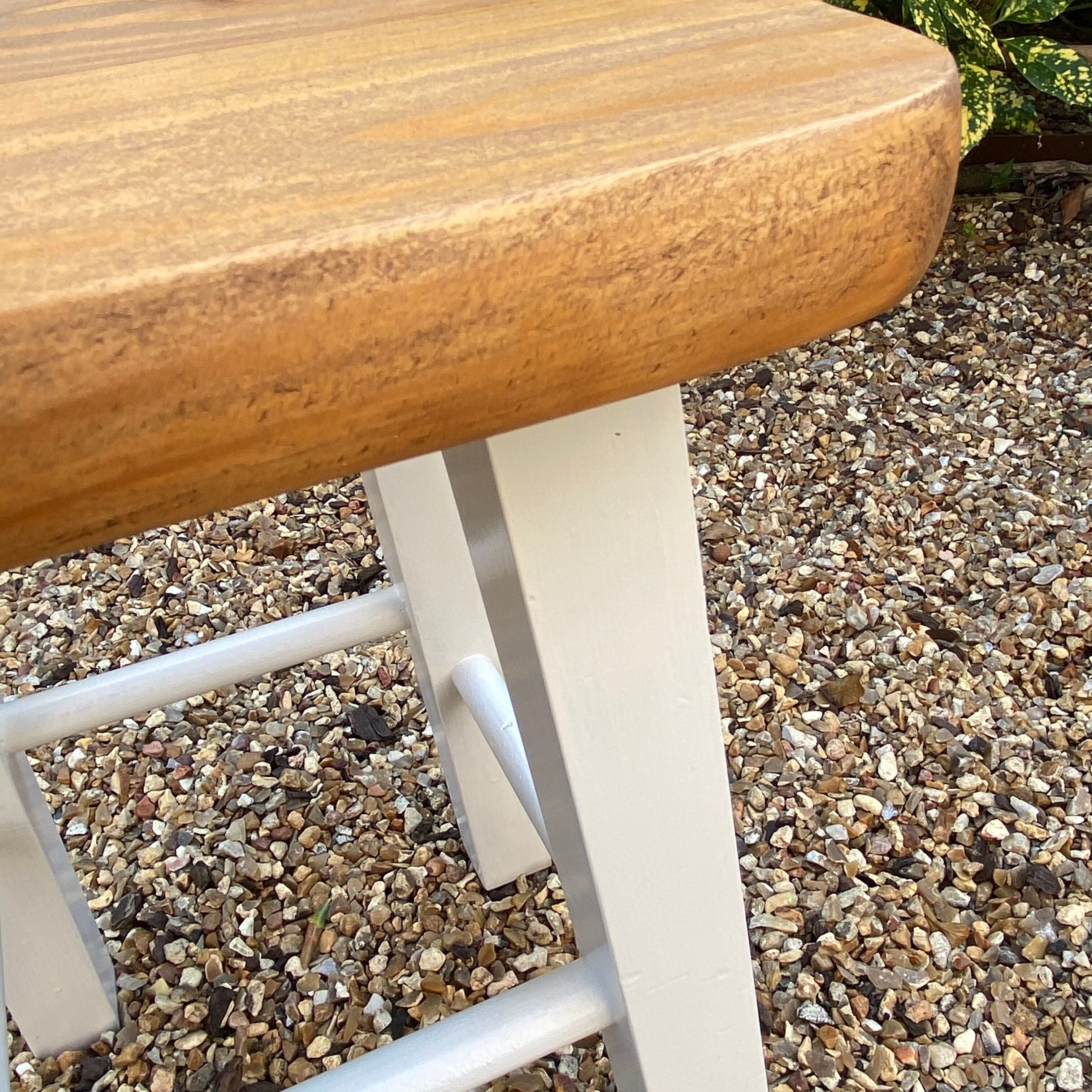 Tabouret vintage bois années 1970