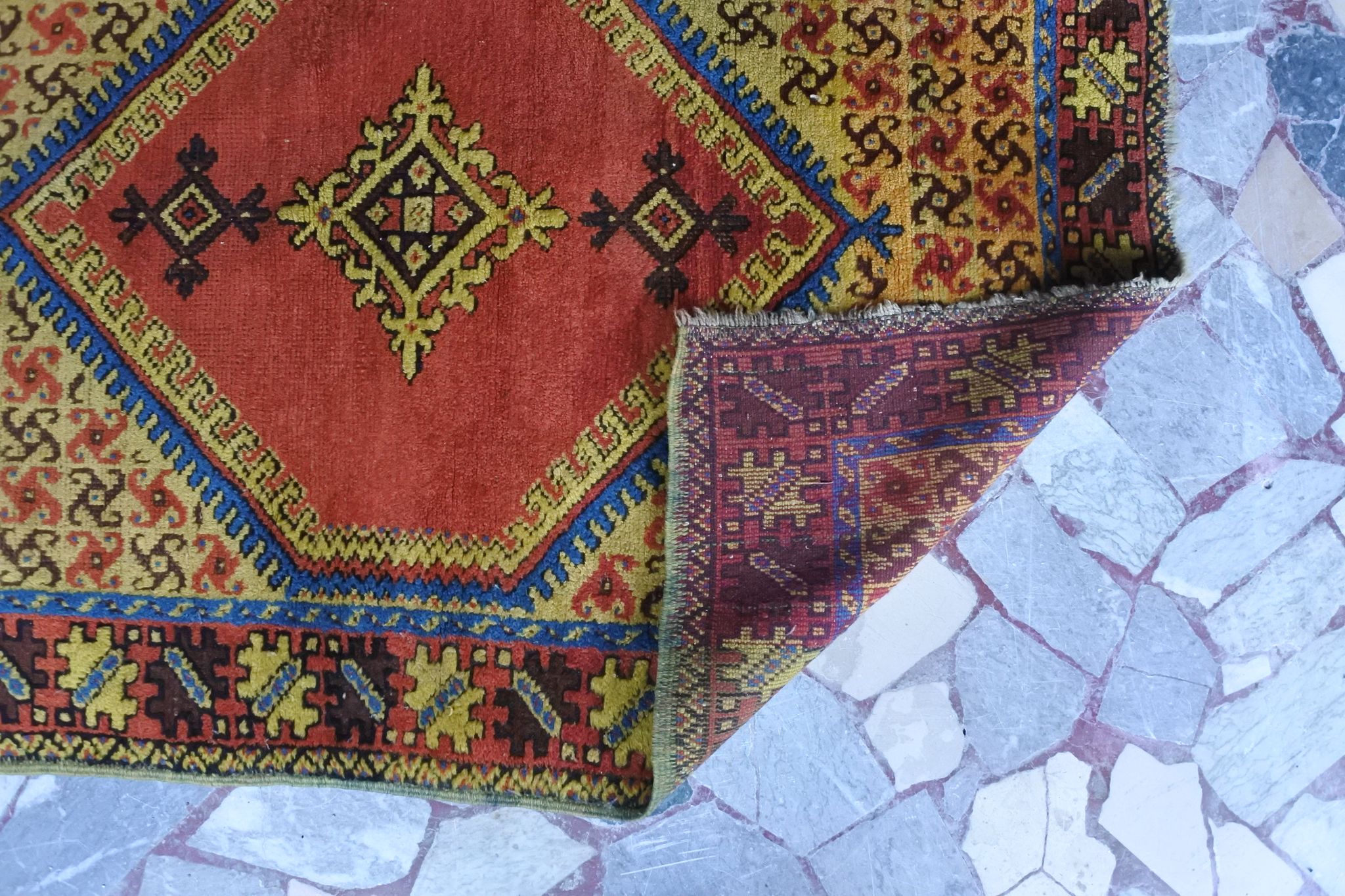 Old Caucasian carpet 142x105cm