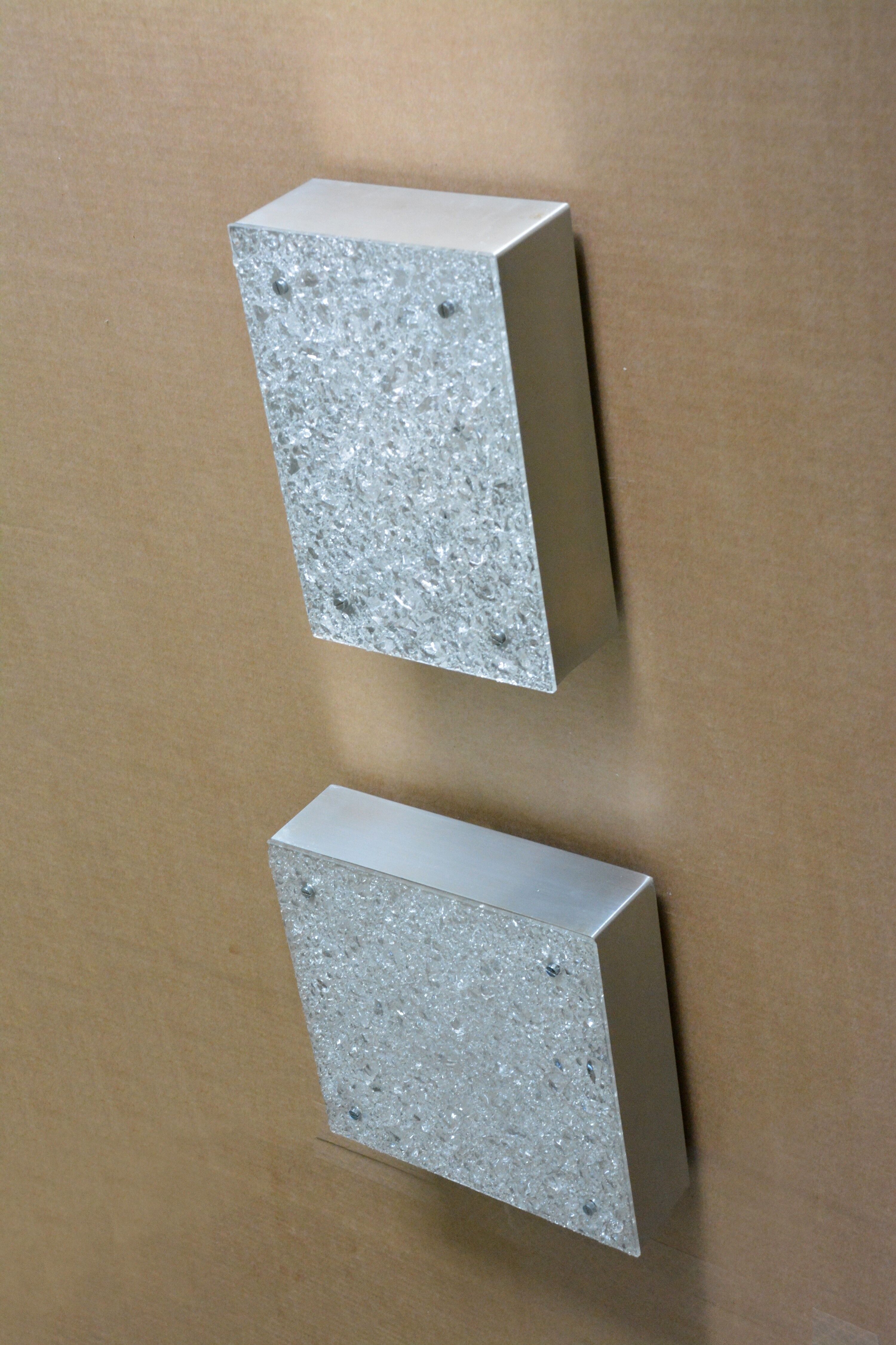 Pair of Brutalist wall lamps 60s