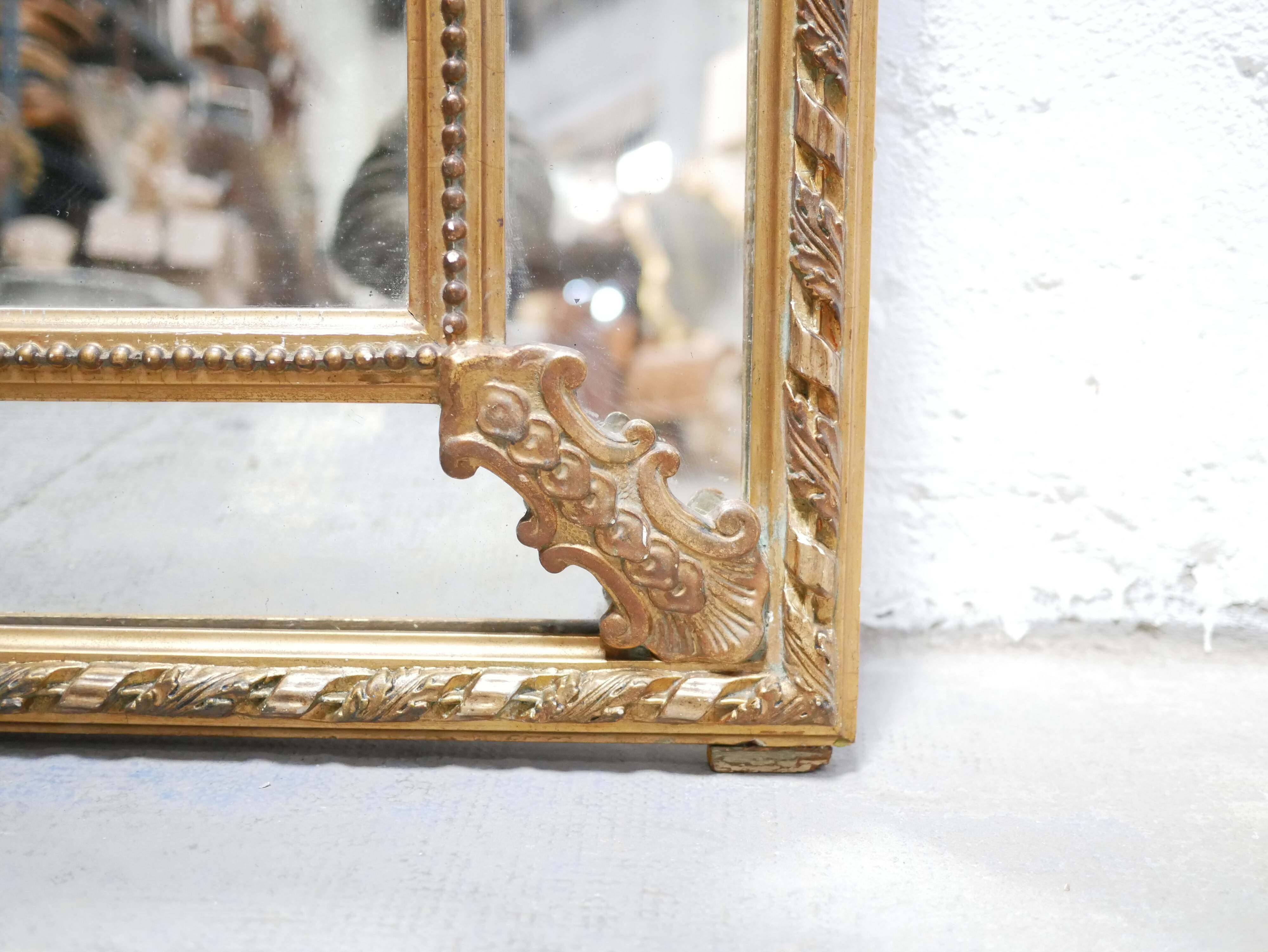 Old Napoleon III louis XV style mirror with parecloses 162cm x 90cm