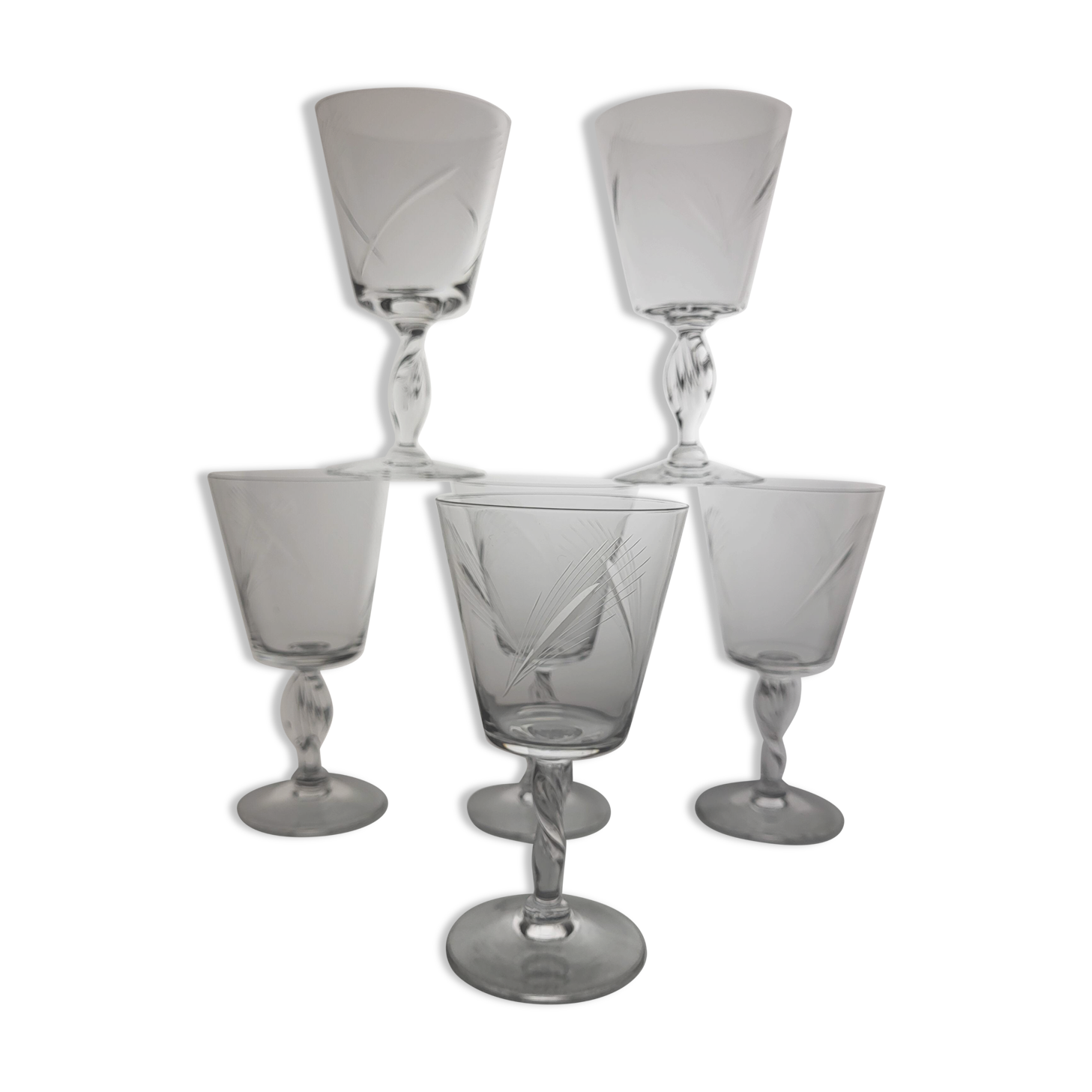 6 crystal wine glasses from the 60s (wheat)