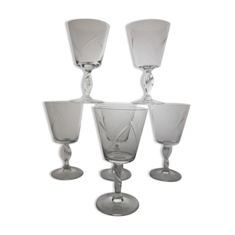 6 crystal wine glasses from the 60s (wheat)