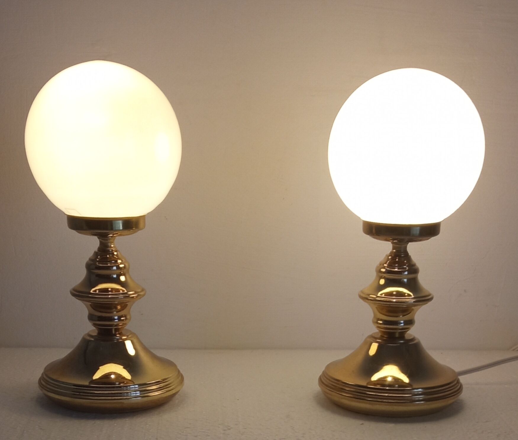 Pair of golden lamps