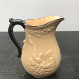 Pichet Kg Luneville céramique beige avec anse noir vintage