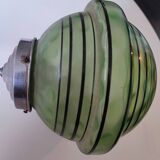 Art Deco pendant light with a blown glass globe from the 1930s