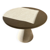 Travertine-effect stone dining table