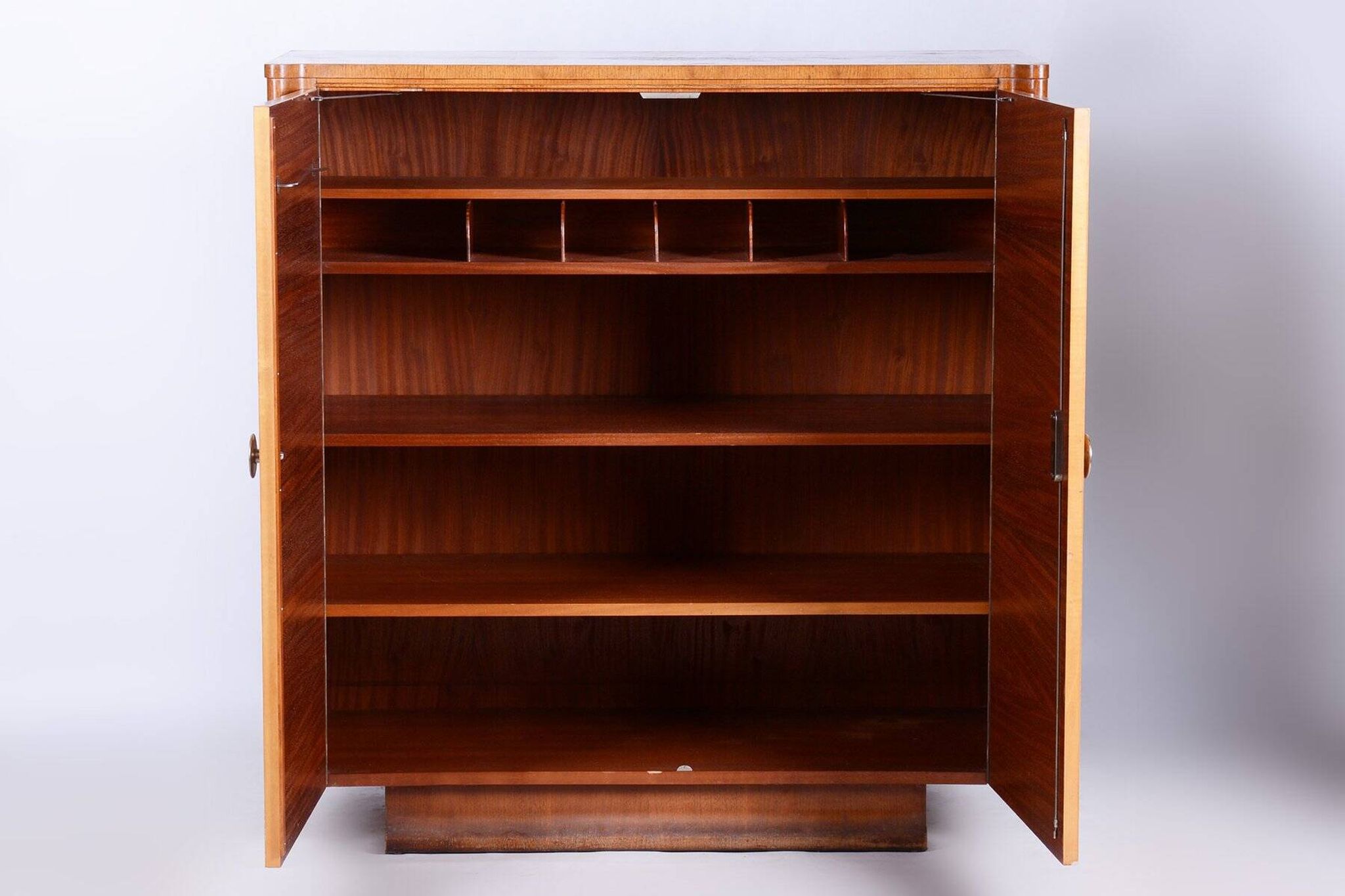 Art Deco Maple Wardrobe by J. Halabala for Up Zavody, Czech, 1930s