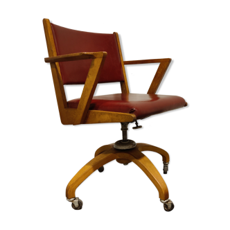 Chaise de bureau inclinable vintage Decoene, années 1950