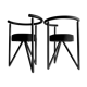 Black metal chairs "Miss Dorn" Philippe Starck , publisher Disform 1981