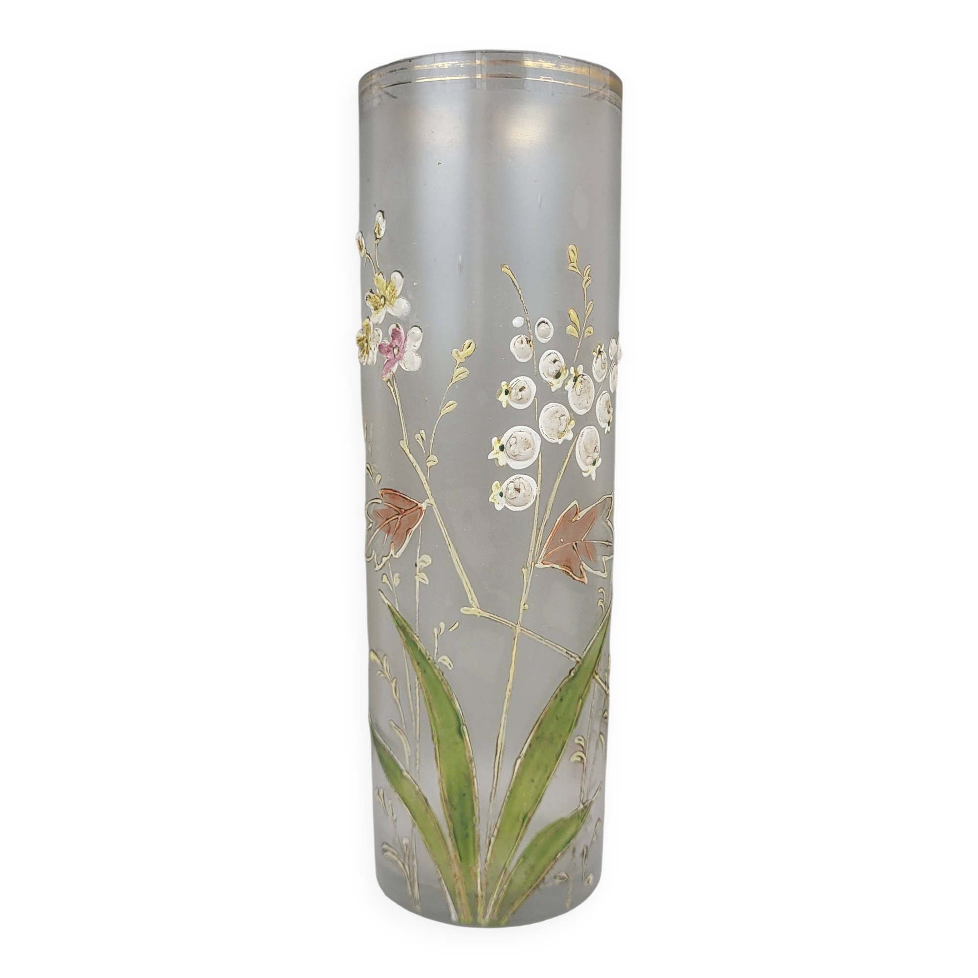 Enameled glass vase 1900