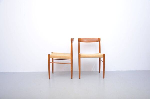 Chaises en teck par H.W. Klein pour Bramin, années 1960, ensemble de 2
