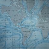 Map of marine currents (global ocean current) from 1905