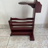 Art Deco magazine rack in mahogany color from the 60s