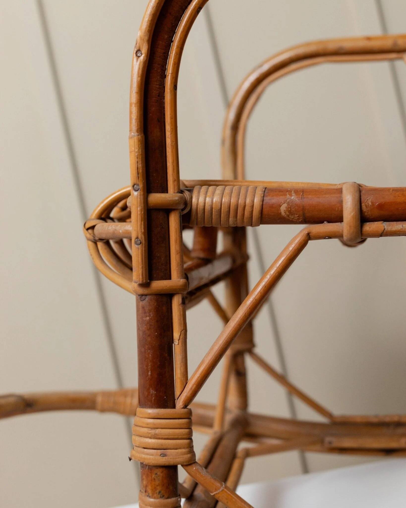 Vintage bamboo rocking chair for children - Bohemian chair - Mid-Century design - Italy 1970s