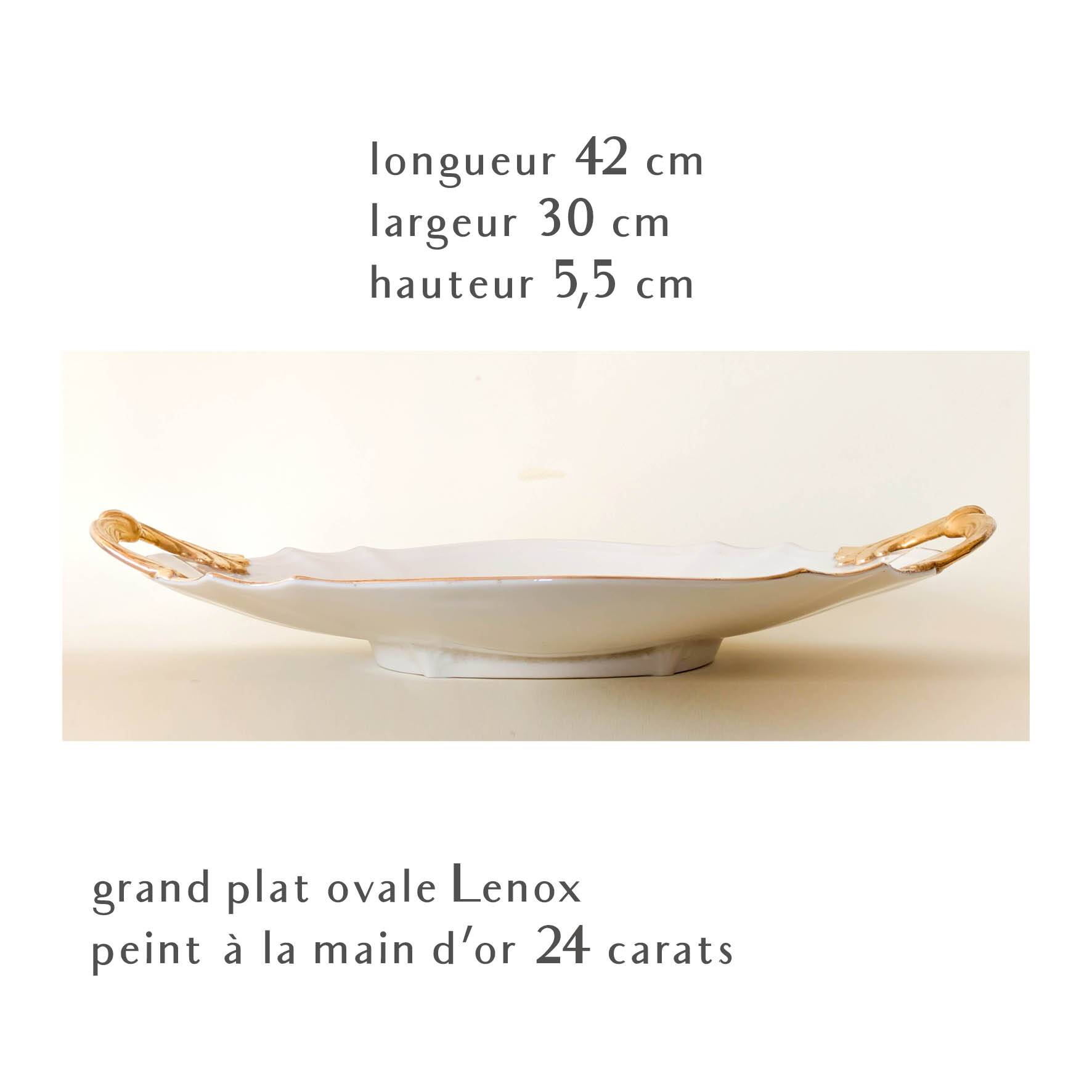 Large oval dish Lenox 24 carat gold L42cm