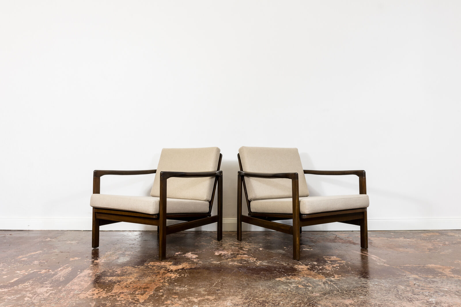 Pair of mid-century B7522 lounge chairs by Zenon Bączyk 1960's