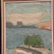 Original Swedish Oil on Canvas – "Coastal Landscape" by Erik Birger Gustavsson – Signed – Dated 1981 – Vintage and Framed – 41 × 33 cm (16.1 × 13 inches)