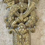 Pair of antique wall sconces in bronze - Louis XVI style / Saying