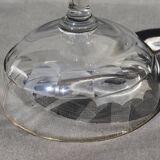 9 old champagne glasses in flat-waisted blown glass