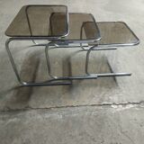 3 vintage nesting tables 70'S