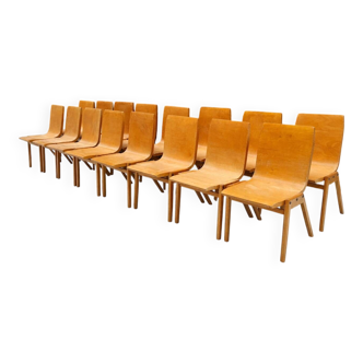 Set of 16 stackable designer chairs – Roland Rainer
