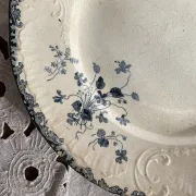 Round ironstone dishes E. Bourgeois Large deposit decorated with violets