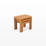 Vintage oak nesting tables by Van Den Berghe Pauvers, 1970s, set of 3
