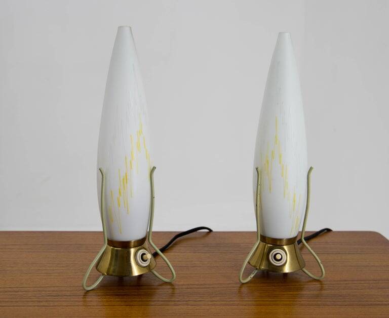 Set of Two Mid-Century Table Lamps Rockets, 1960s