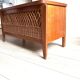 Wooden and rattan toy box