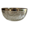 Glass salad bowl and silver rim