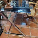 Desk chrome top in tinted glass 140/60cms