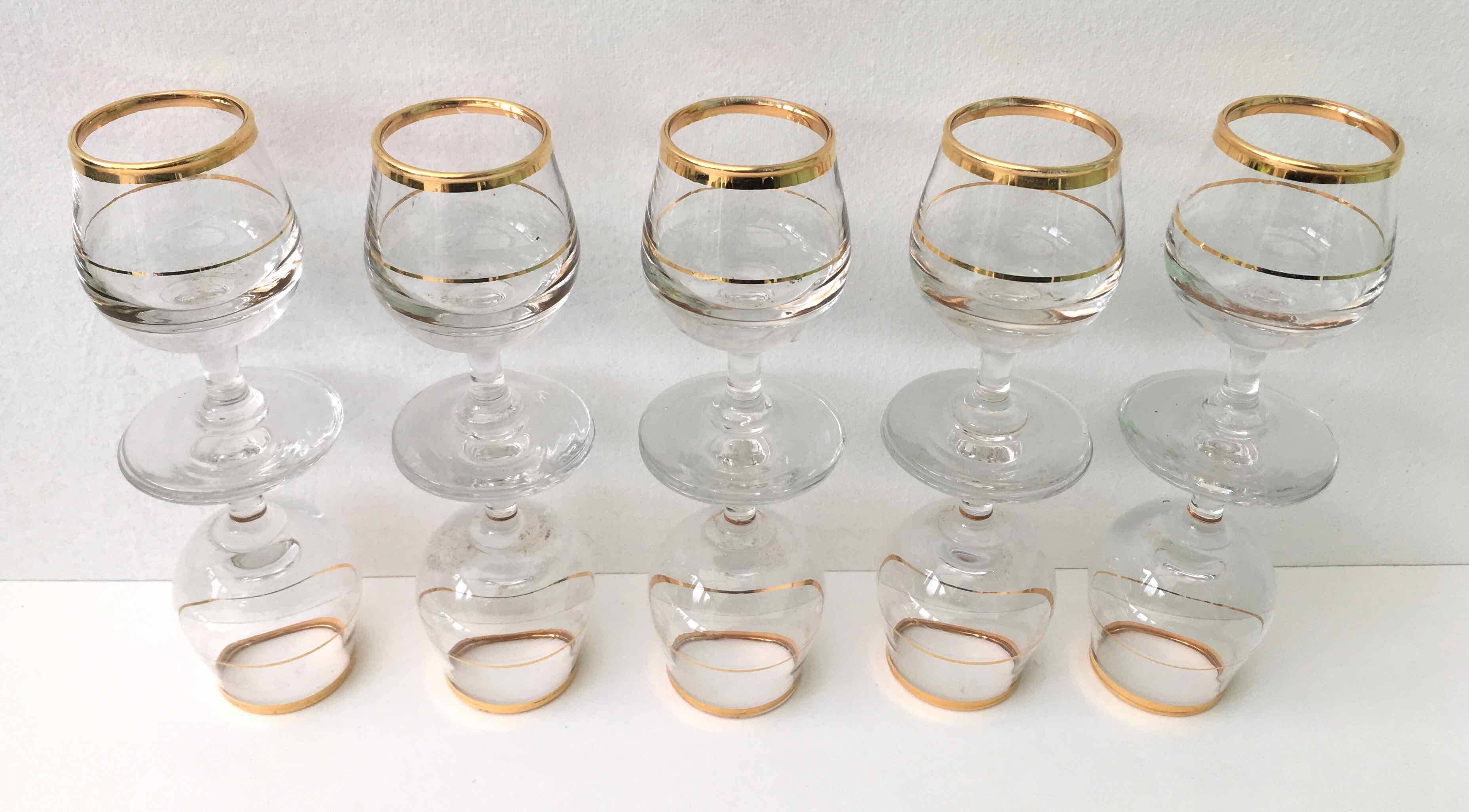 Set of 10 vintage alcohol glasses
