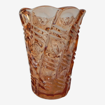 Salmon colored Art Deco vase