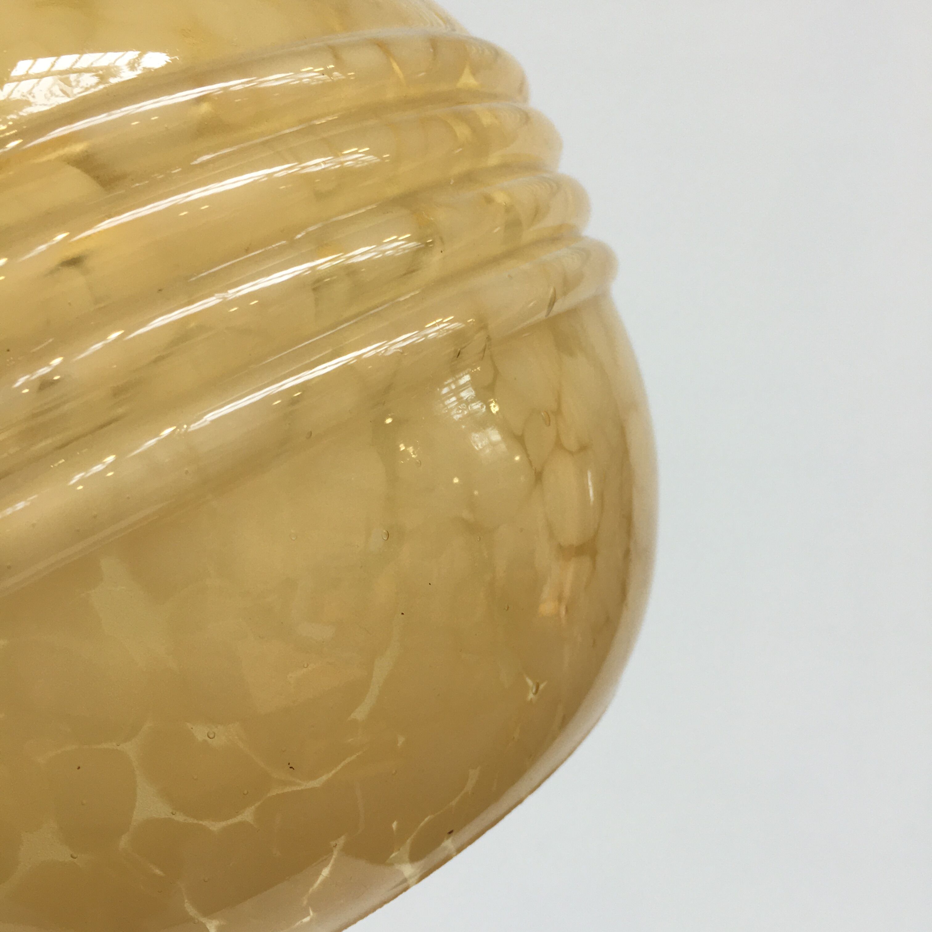 Pair of art deco hanging in yellow Clichy glass