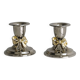 Pair of small antique metal candlesticks