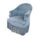 Blue velvet toad armchair