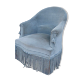 Blue velvet toad armchair