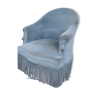 Blue velvet toad armchair
