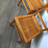 Set of 3 oak chairs from the 50s reconstruction period
