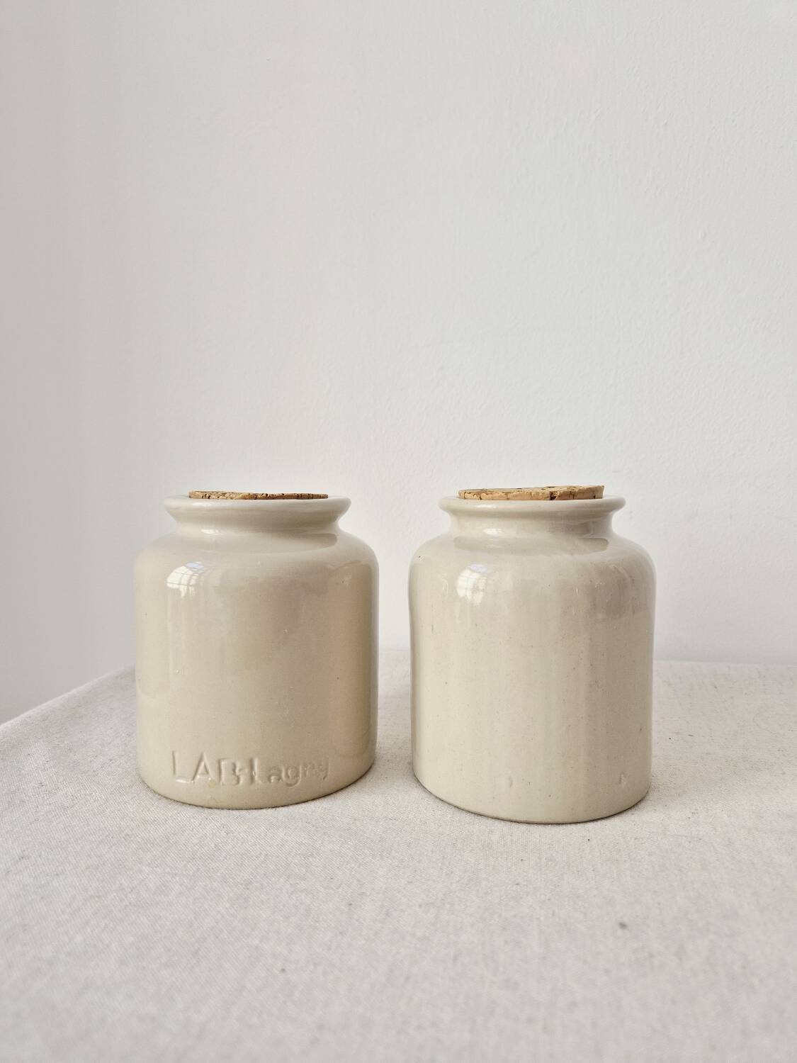 Set of 2 stoneware pots/vase - Lab Lagny Vintage