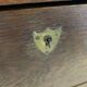 Old and authentic workshop counter with 3 large oak drawers.