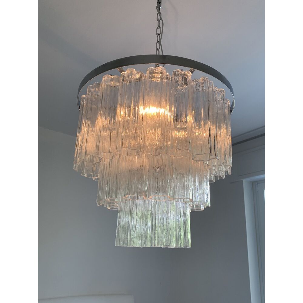 Belt “tronchi” murano glass chandelier