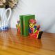 Vintage wooden bookends for kids, bear & books polychrome